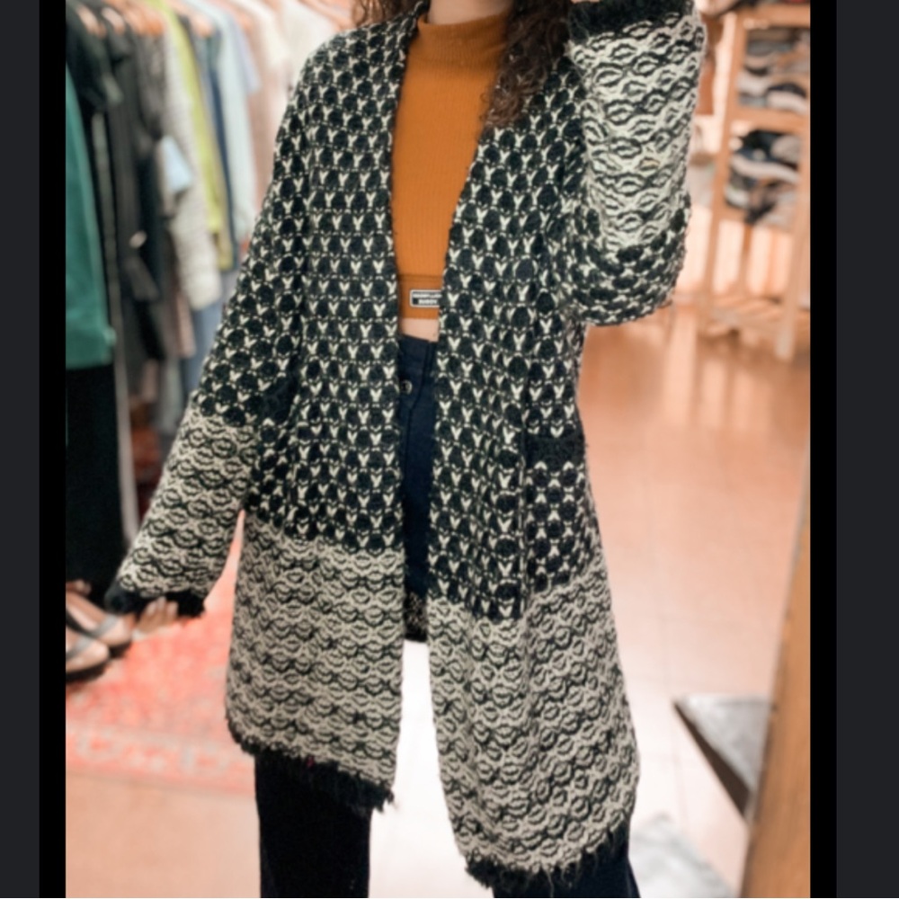 NWOT RAGA open front knitted cardigan navy/grey size medium